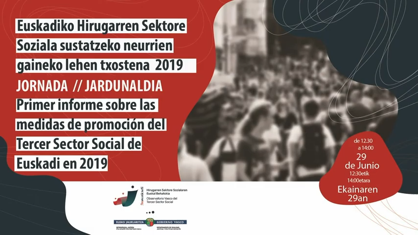Jornada de presentación del primer informe sobre las medidas de promoción del Tercer Sector Social de Euskadi en 2019